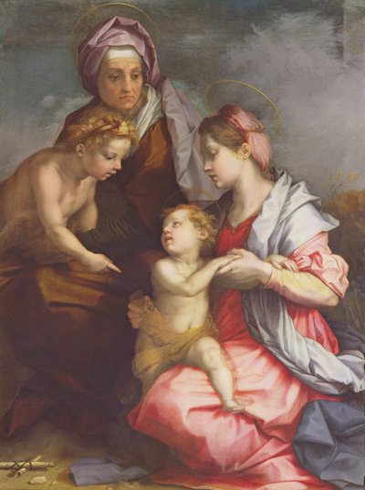 Madonna und Kind mit St. Elisabeth und dem kleinen St. Johannes dem Täufer von Andrea del Sarto